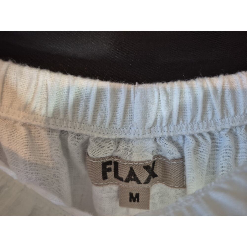 Flax Flowing White Wide Leg Linen Pants Medium - Picture 6 of 10